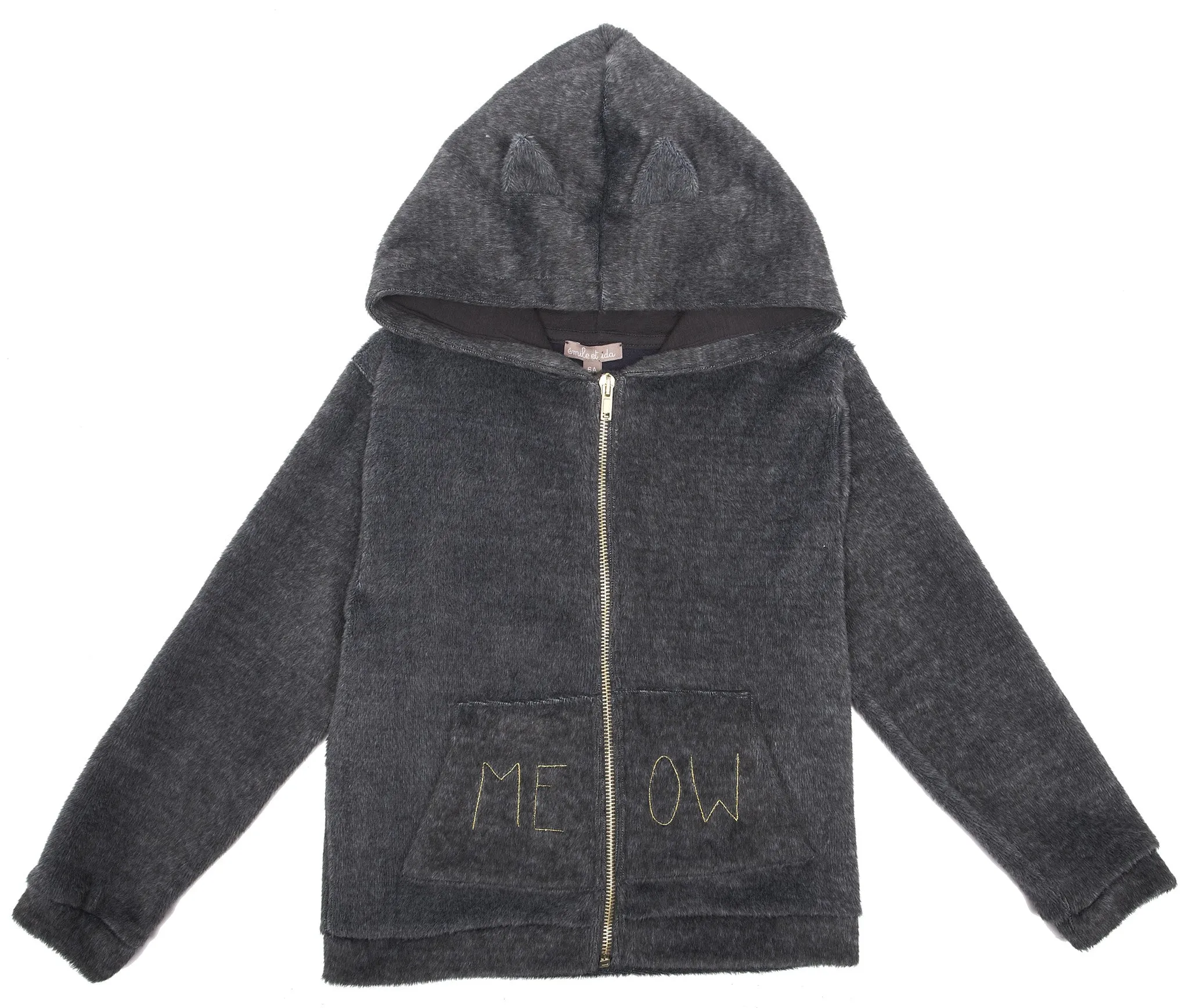 Baby Girl Zipped Cat Hoodie