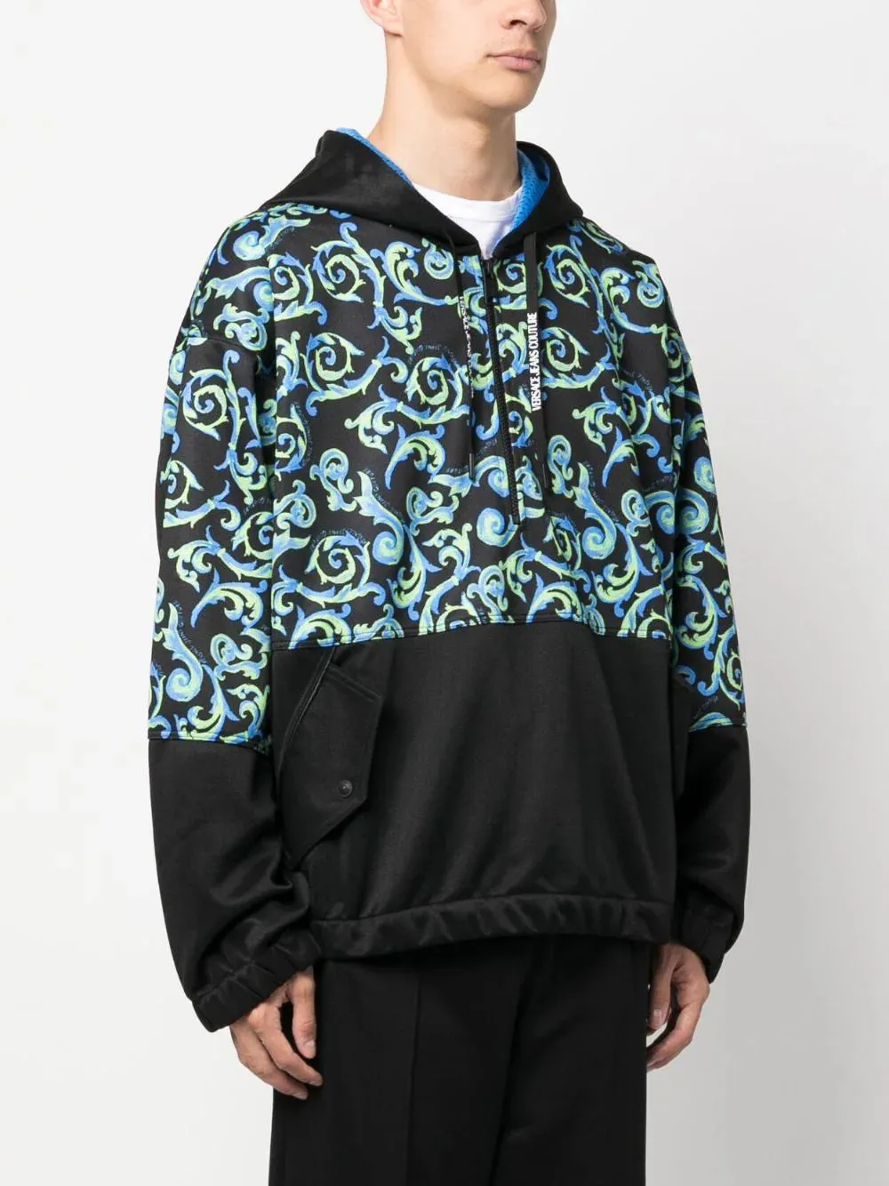 Baroque-Pattern Hooded Jacket