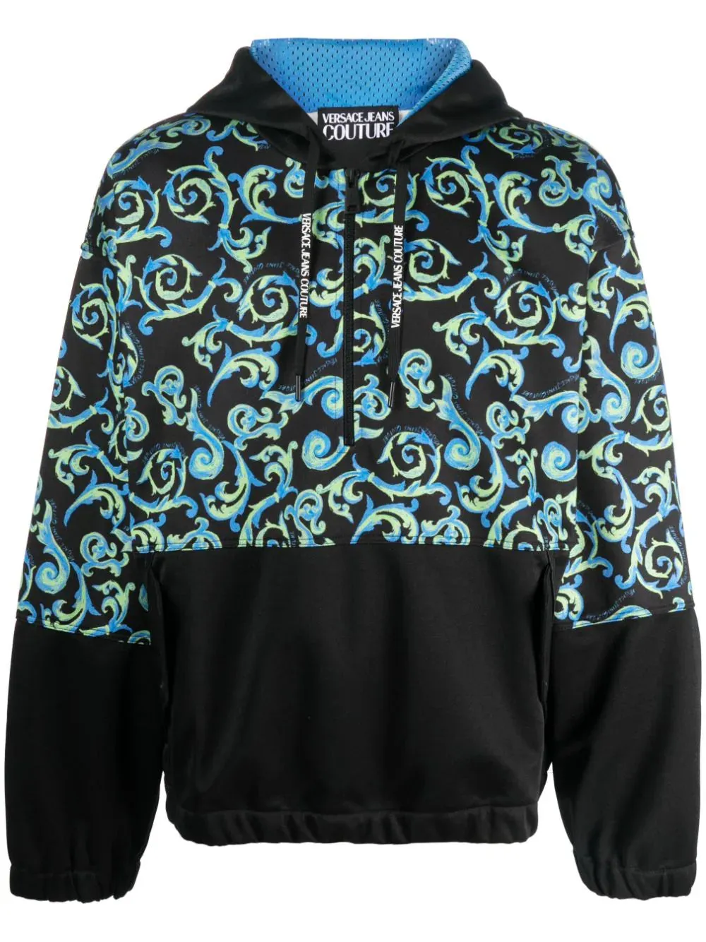 Baroque-Pattern Hooded Jacket