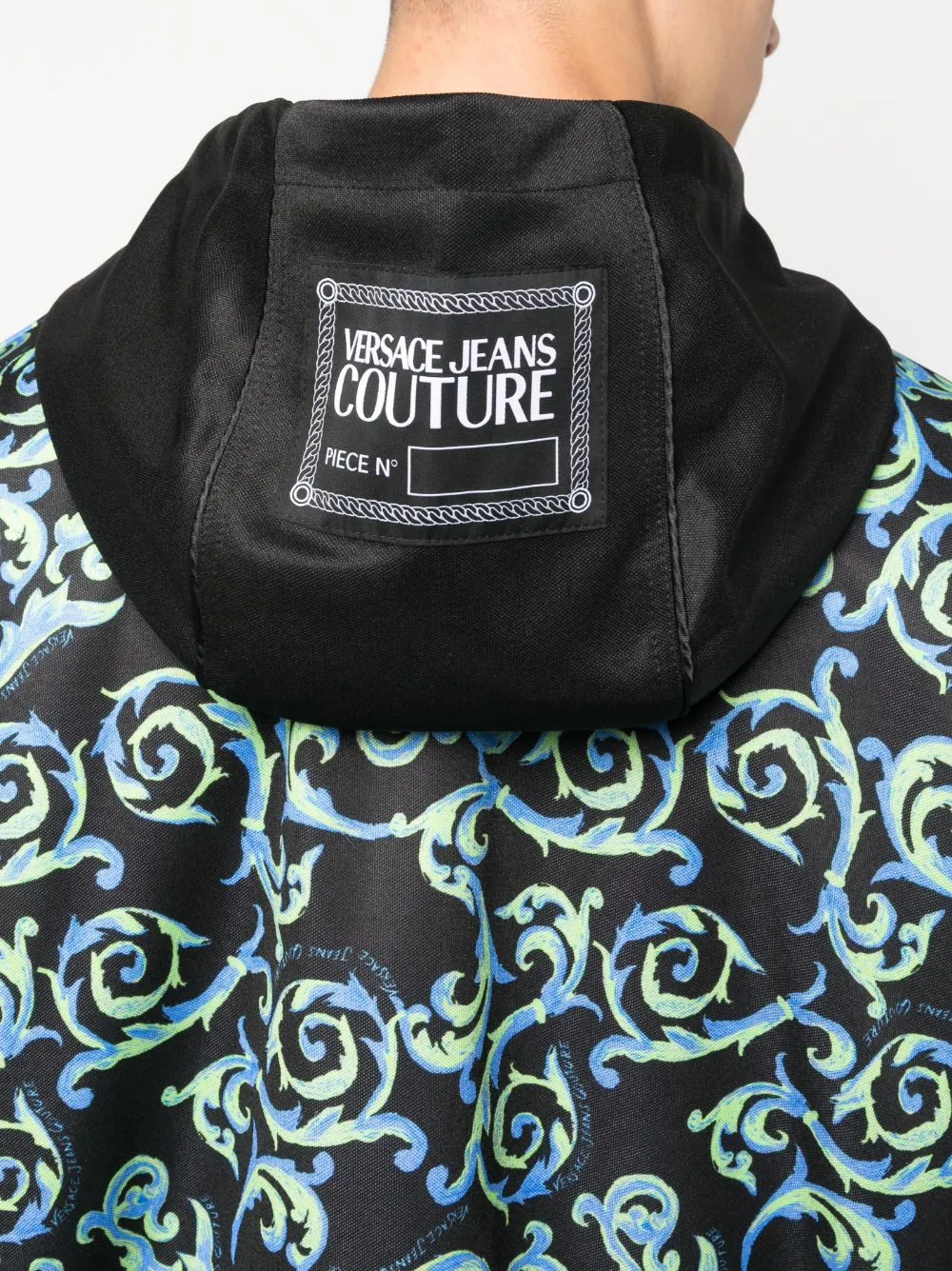 Baroque-Pattern Hooded Jacket