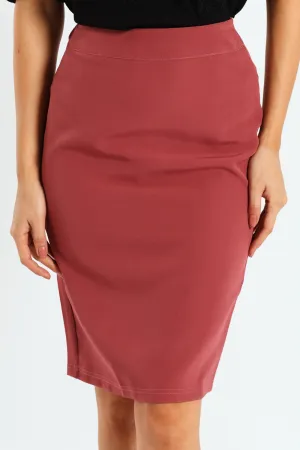 Basic Career Skirt - Dusty Pink