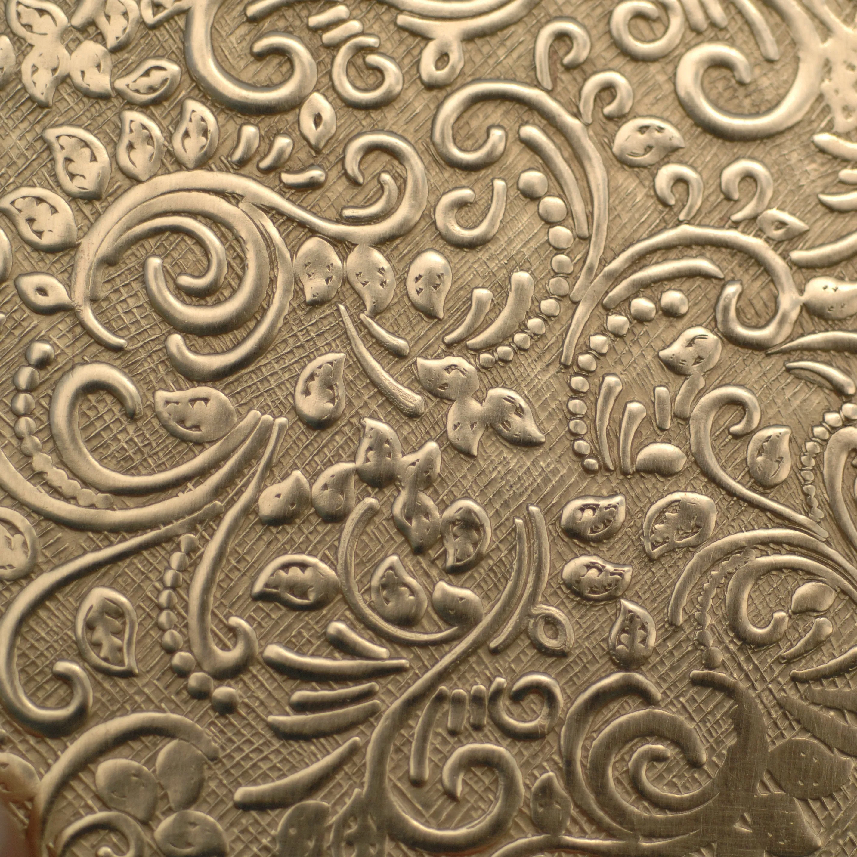 Batik vines textured metal sheet - 3 inch x 3 inch