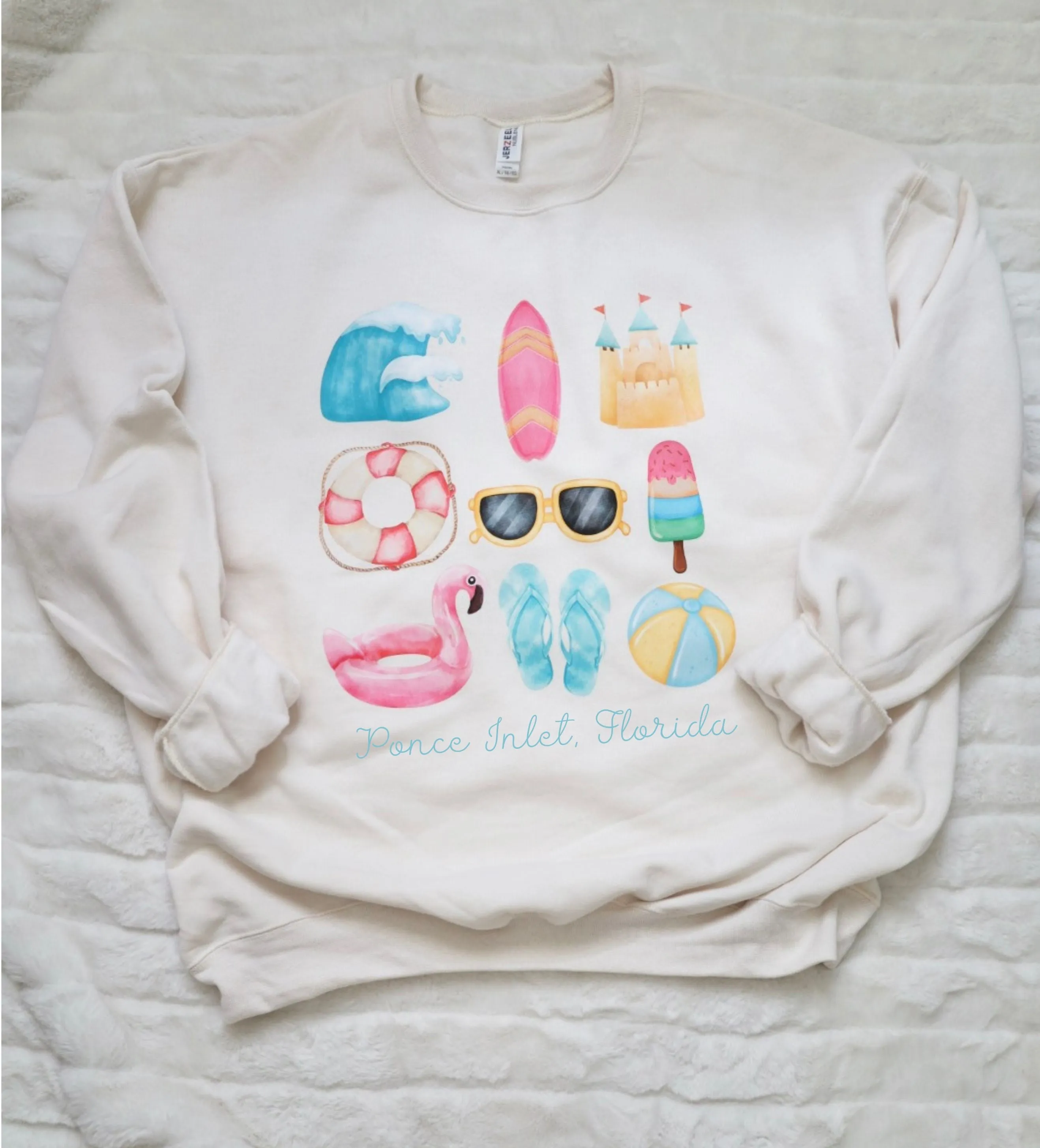Beachy sweatshirt- personalize with your favorite beach city or state