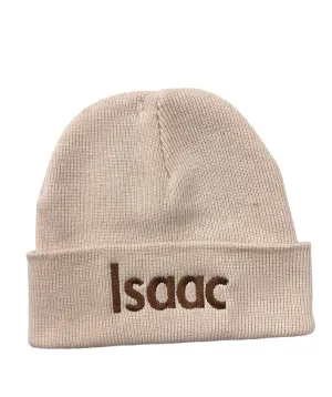 Beige Personalised Childrens Beanie Hat