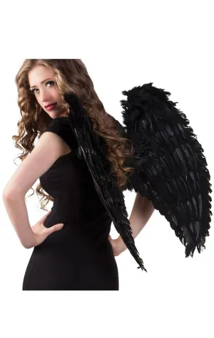 Black Feather Angel Wings Accessory 65cm x 65cm