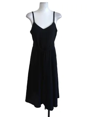 Black Plain Textured Dress