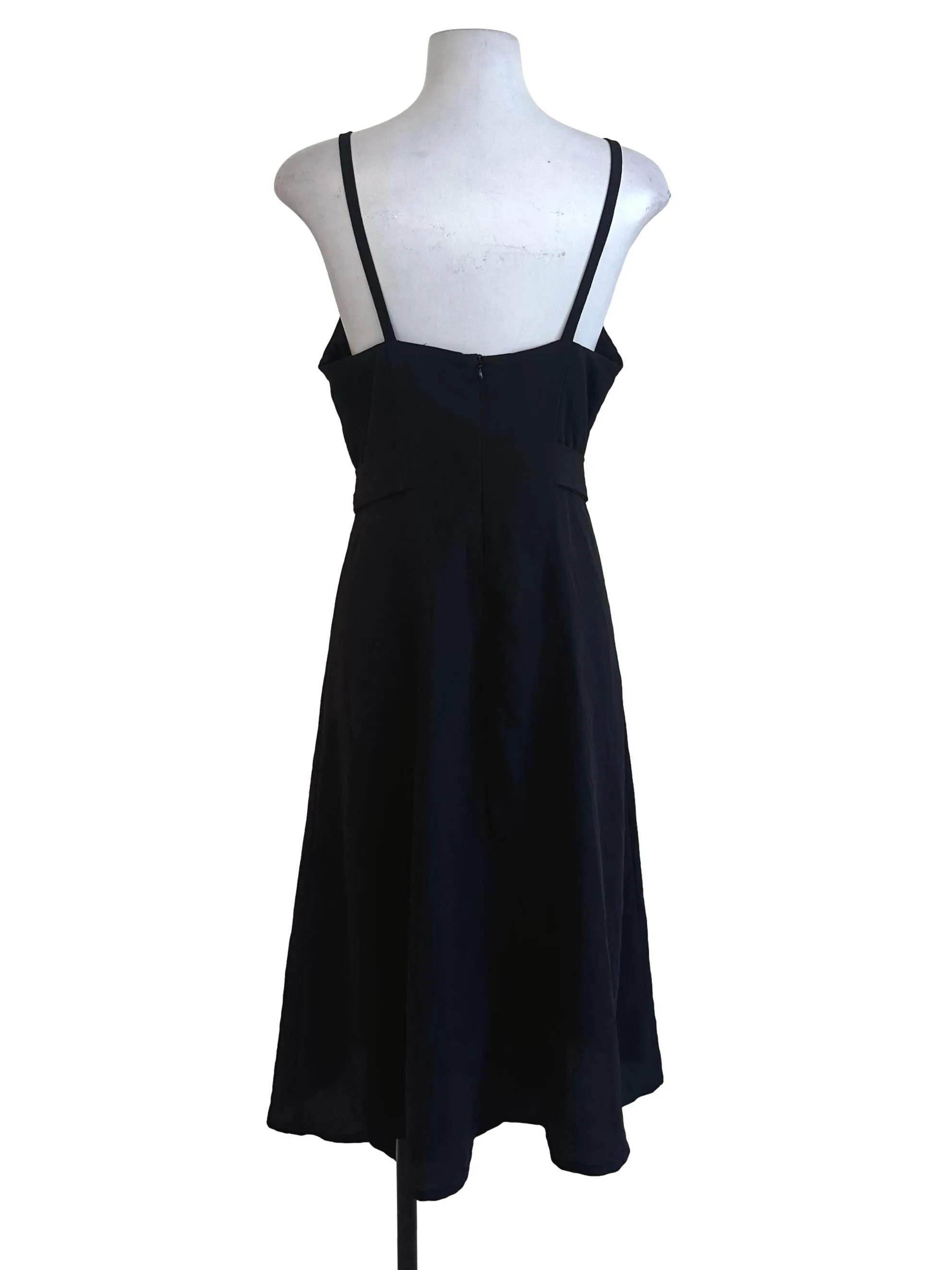 Black Plain Textured Dress