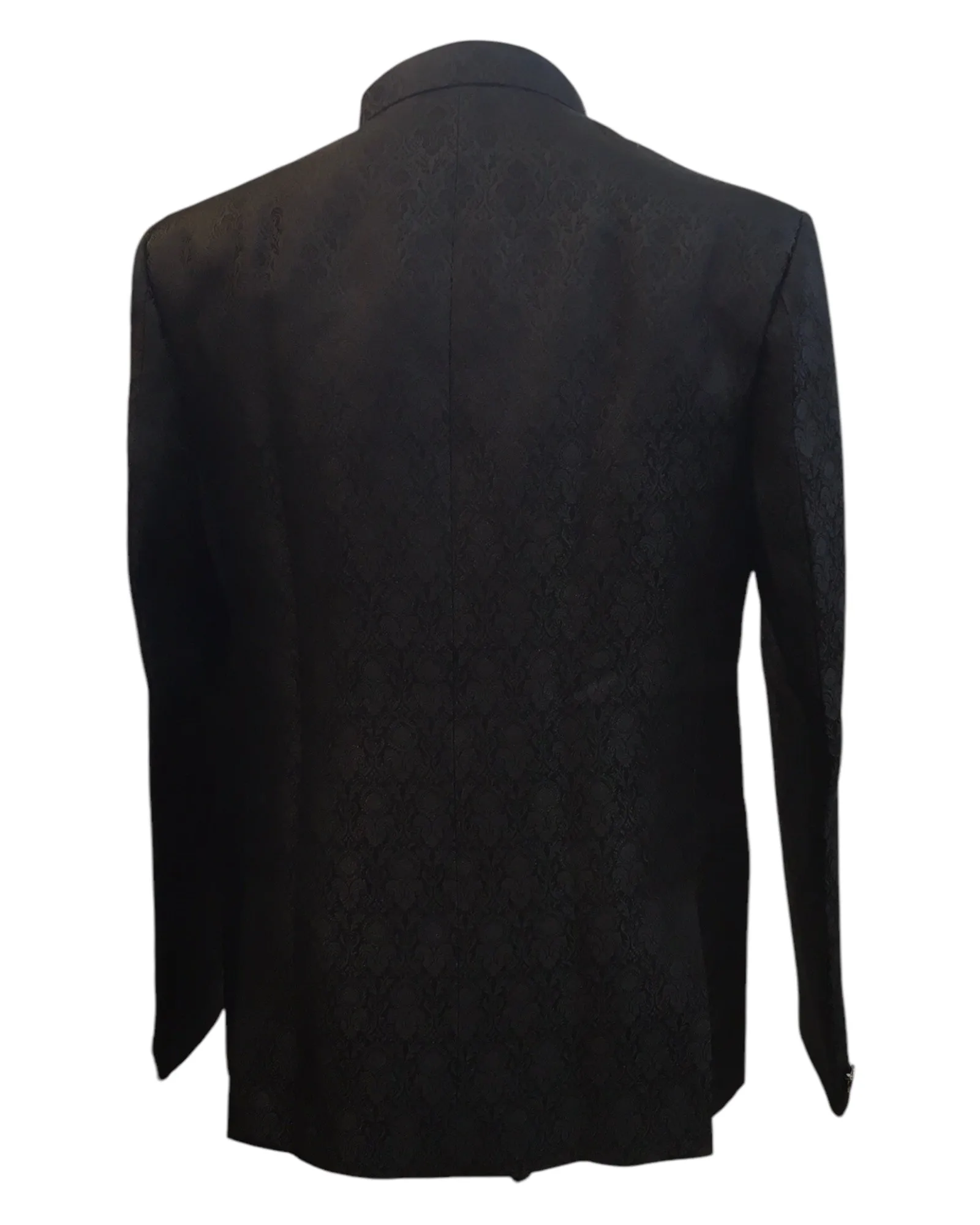 Black - PREMIUM Slim Fit Mens Self Brocade BandhGala / Prince / Chinese Collar Jacket - Fantastic Fit - CS2501 01TA25