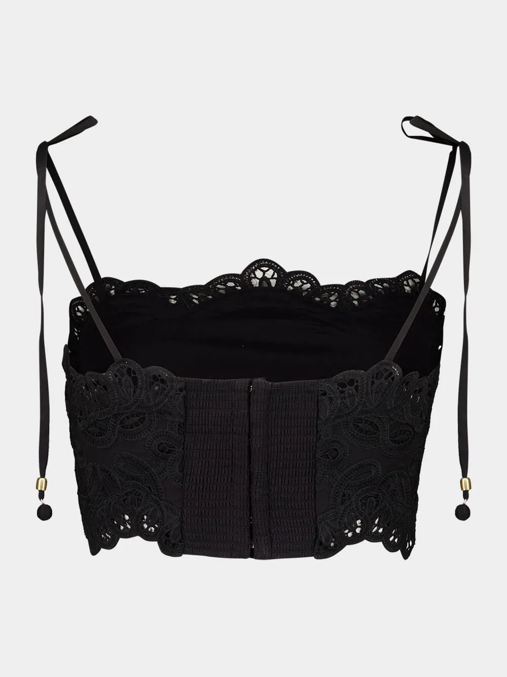 Black 	Rhiannon Embroidered Cropped Bodice