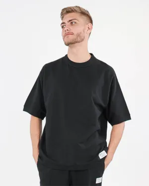 Black Short Sleeve Fleece T-Shirt