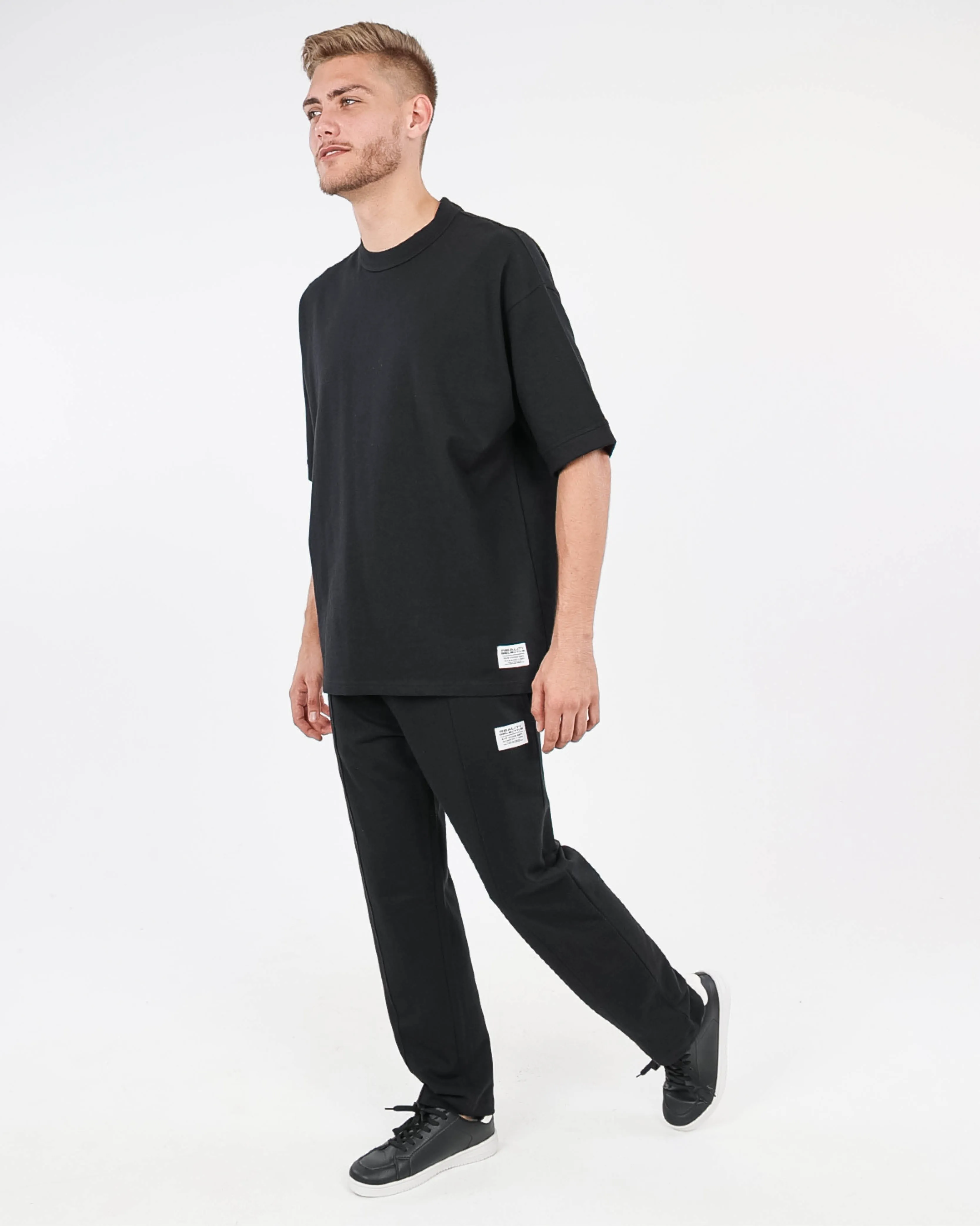 Black Short Sleeve Fleece T-Shirt
