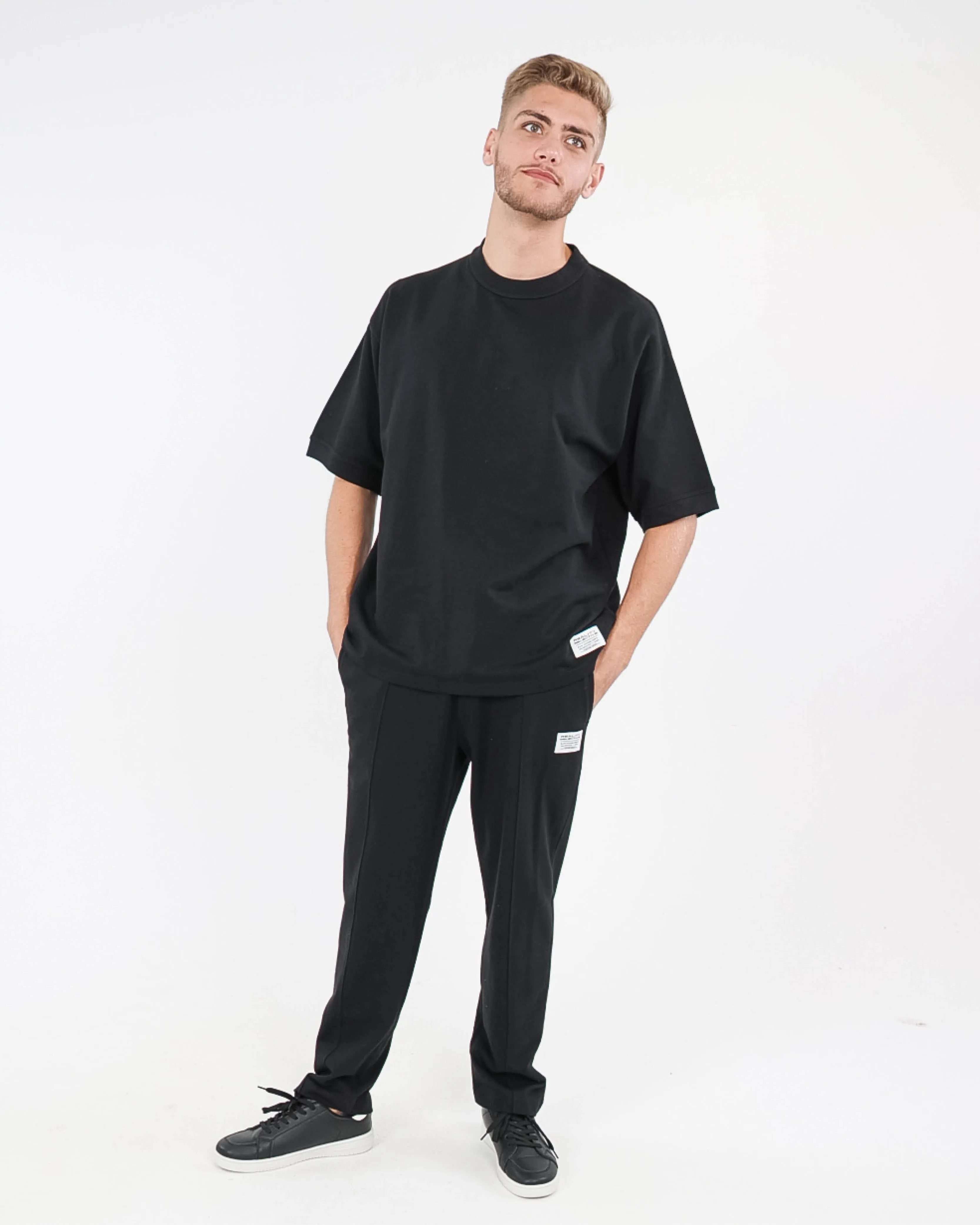 Black Short Sleeve Fleece T-Shirt