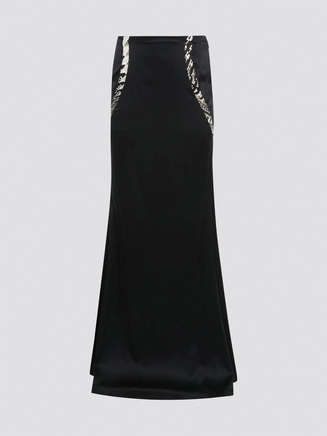 Black Snake Print Panel Skirt