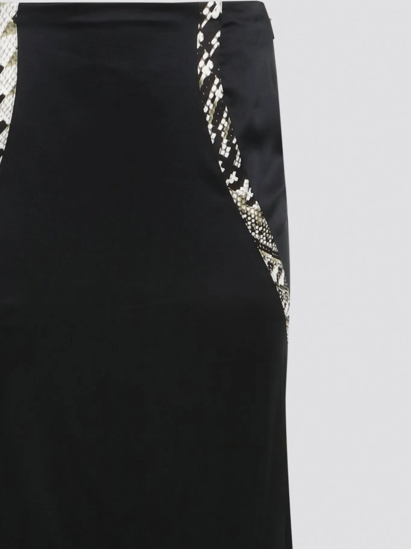 Black Snake Print Panel Skirt