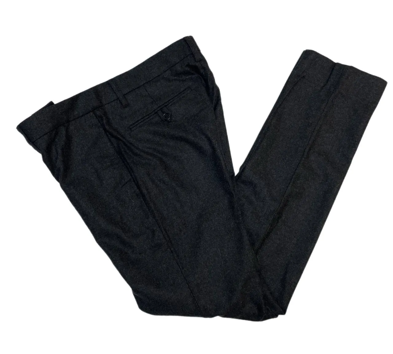 BLK DNM Men's Grey Melange Flannel Dress Pant 35 Size 48 US 32 NWT
