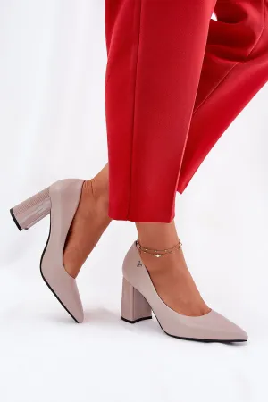 Block heel pumps