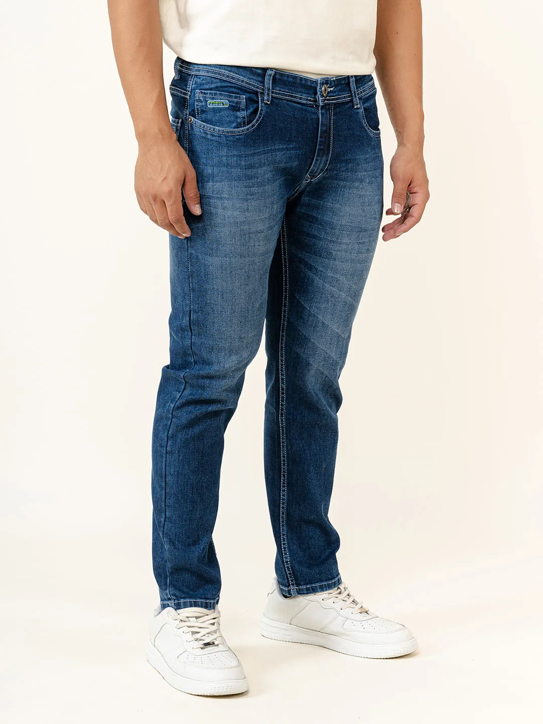 Blue Ankle Fit Denim Jeans