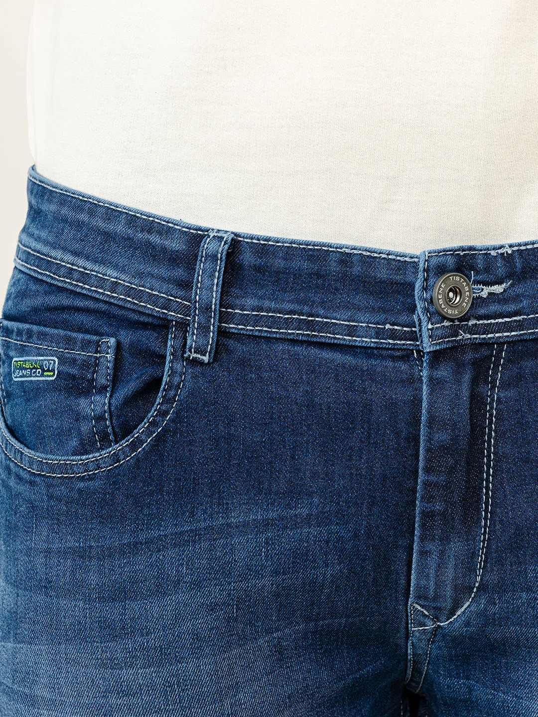 Blue Ankle Fit Denim Jeans
