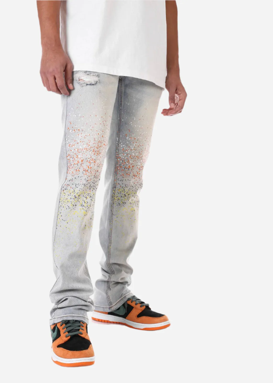 Blue Painter's Jeans - Stacked Fit