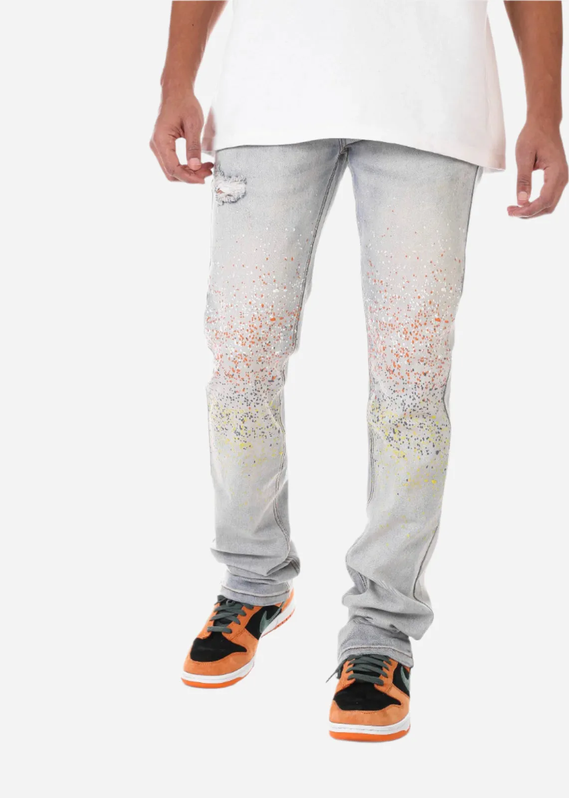 Blue Painter's Jeans - Stacked Fit