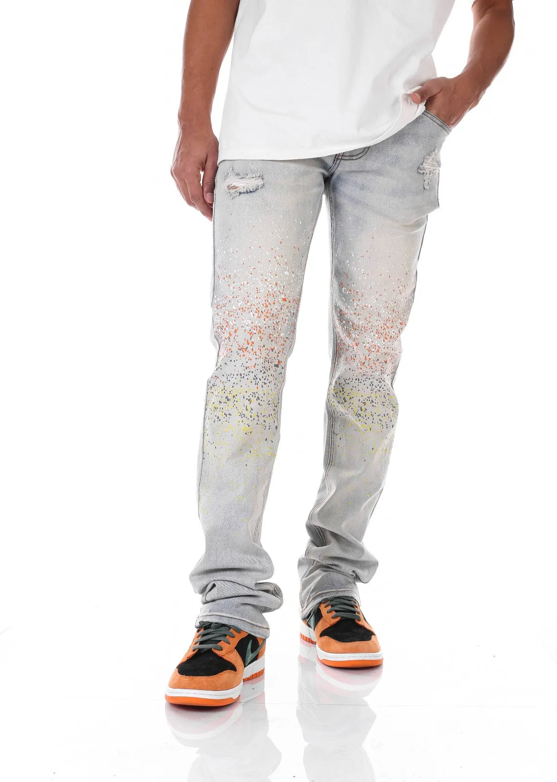 Blue Painter's Jeans - Stacked Fit