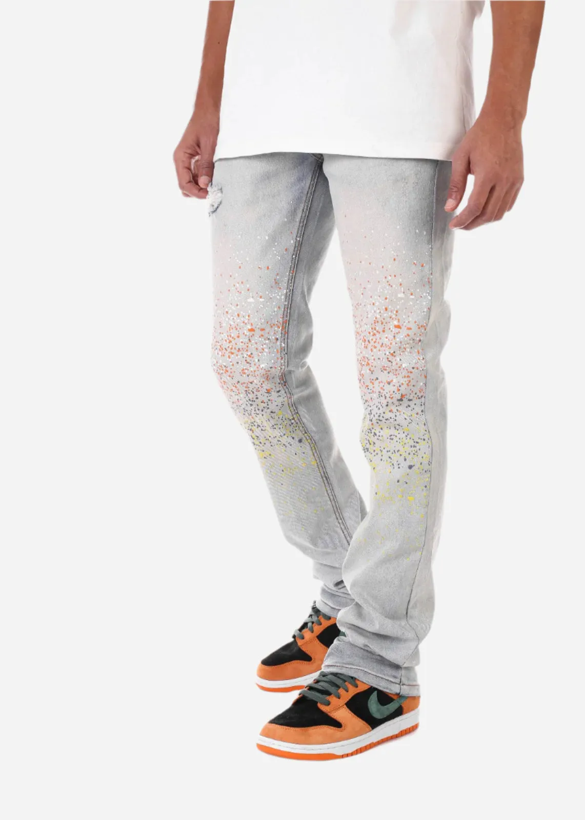 Blue Painter's Jeans - Stacked Fit