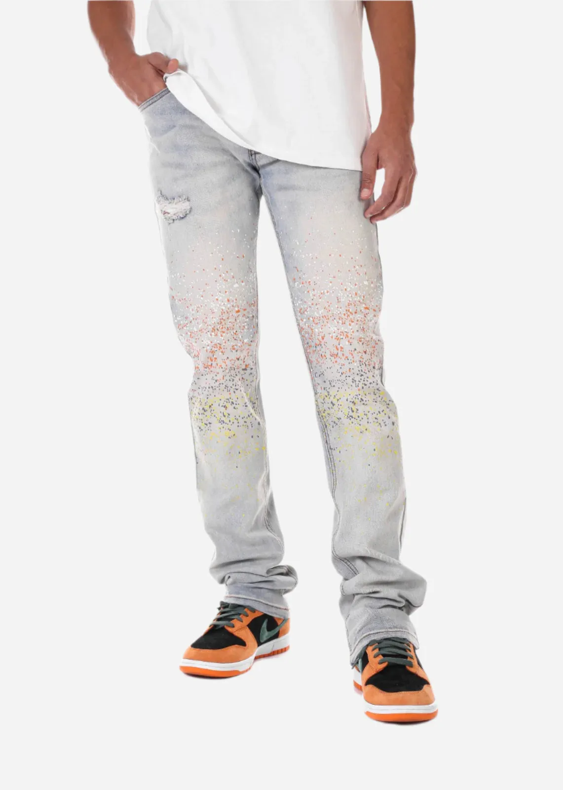 Blue Painter's Jeans - Stacked Fit