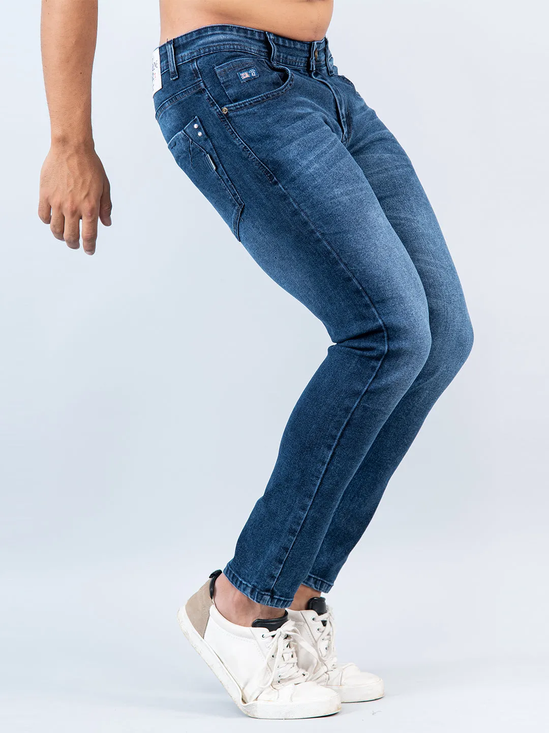 Blue Skinny Ankle Fit Mens Denim Jeans