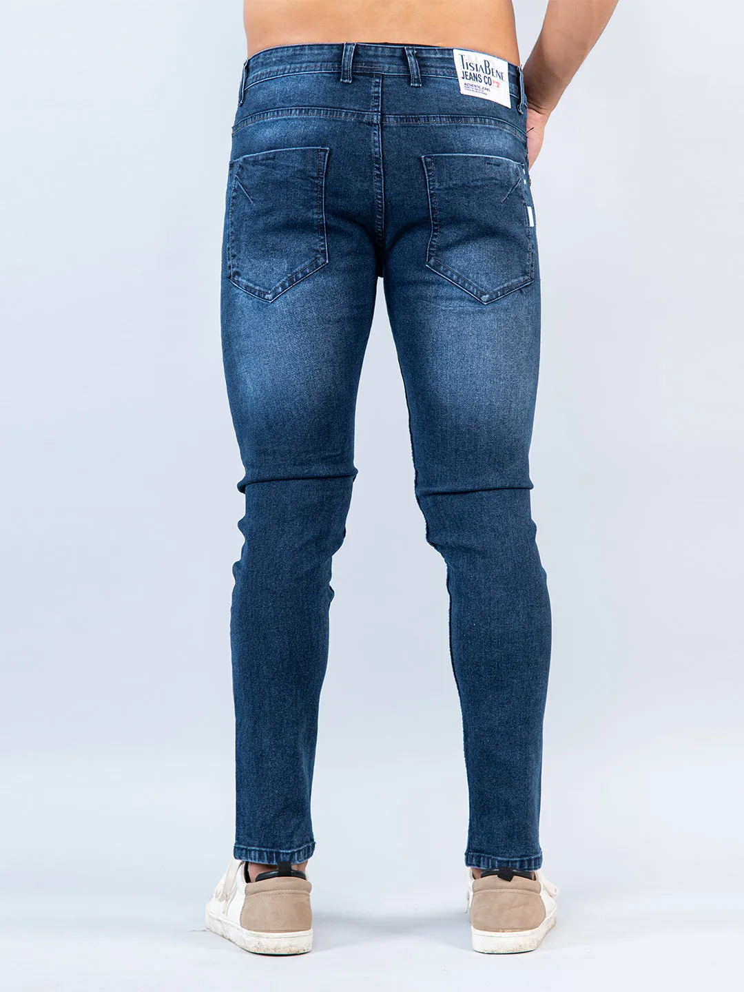 Blue Skinny Ankle Fit Mens Denim Jeans