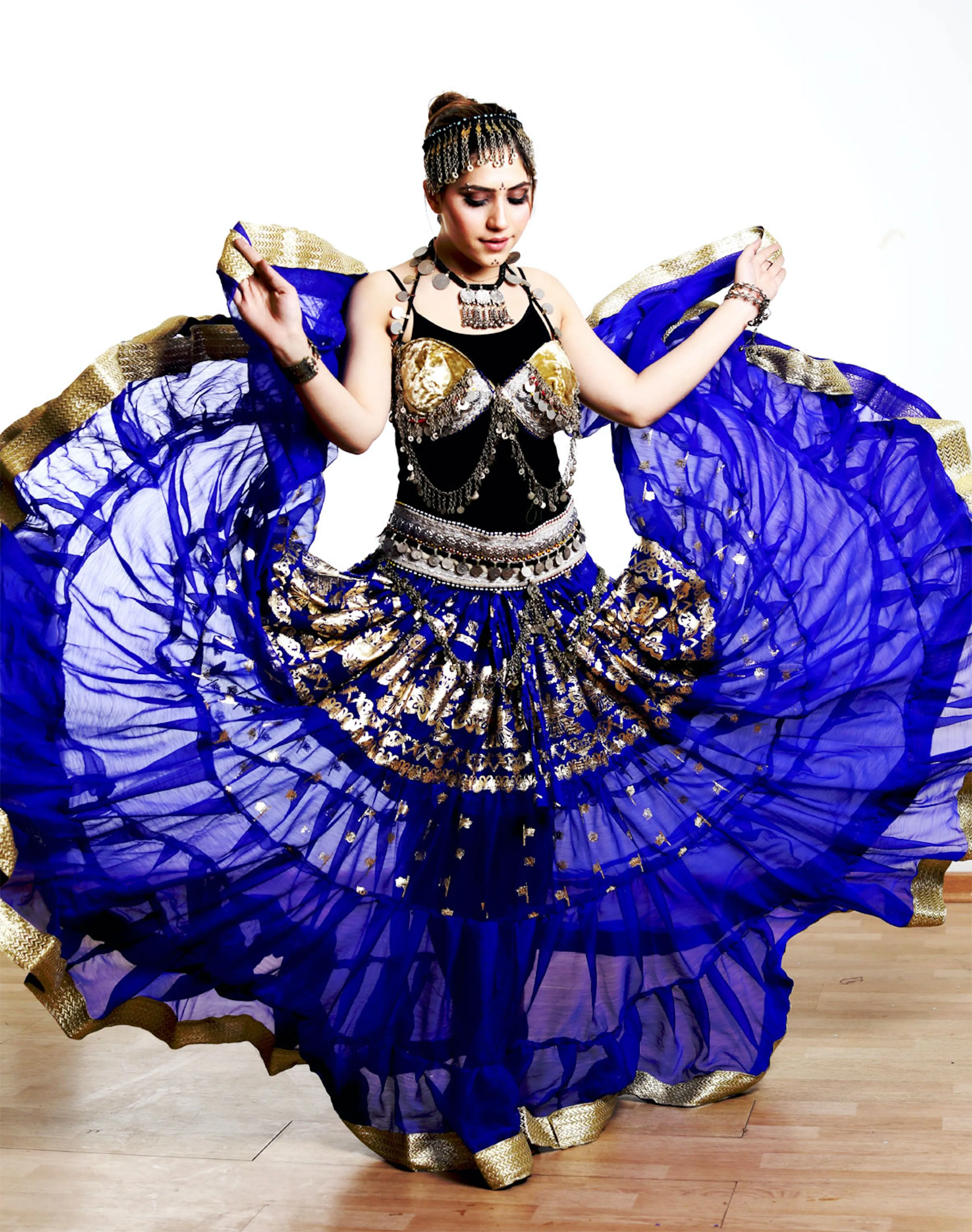 Blue skirt with gold border