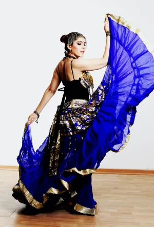 Blue skirt with gold border