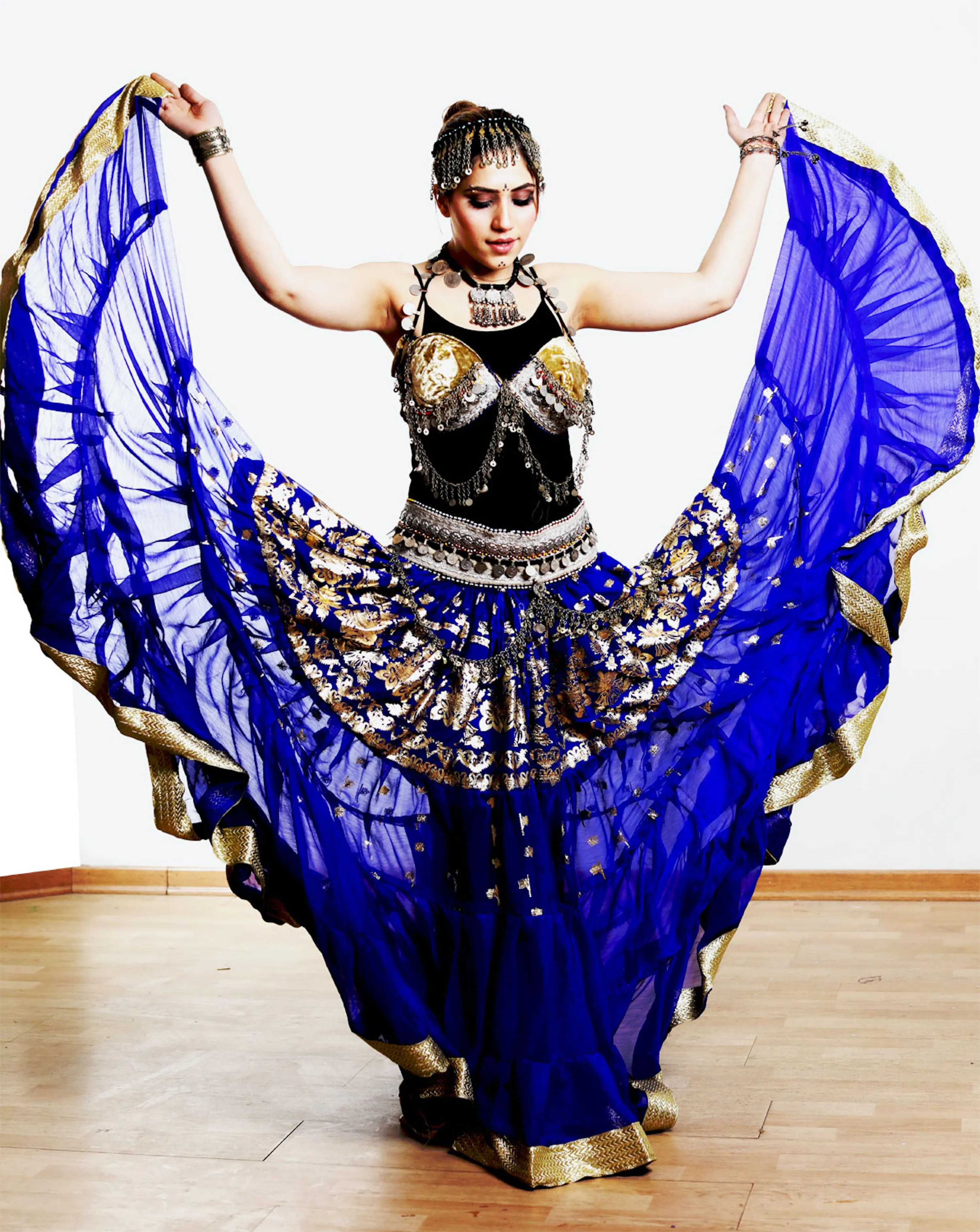 Blue skirt with gold border