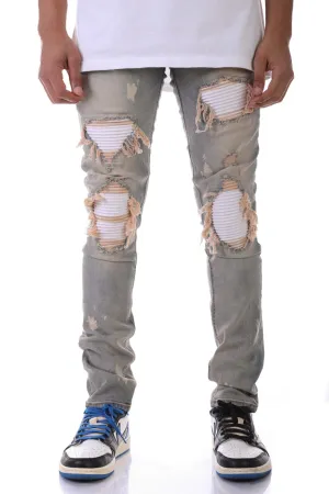 Blue Smocking Jeans - Skinny Ripped Fit