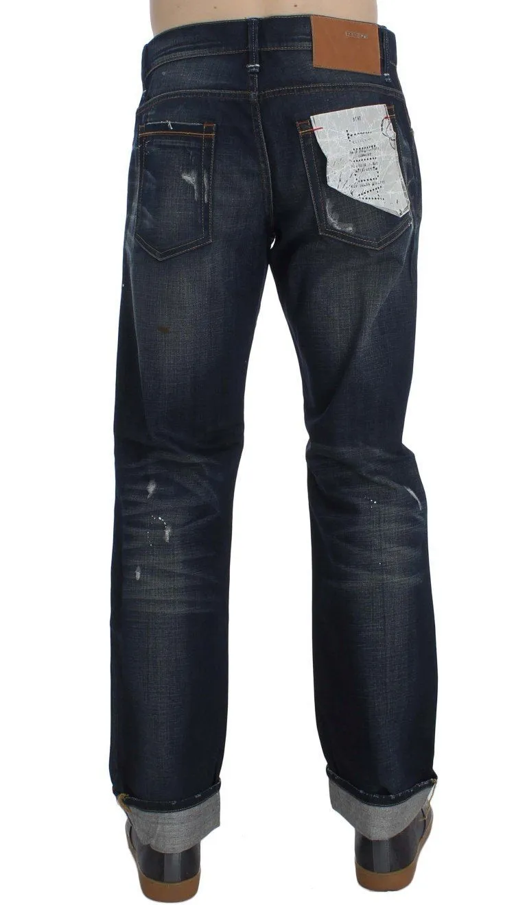 Blue Wash Cotton Denim Regular Fit Jeans