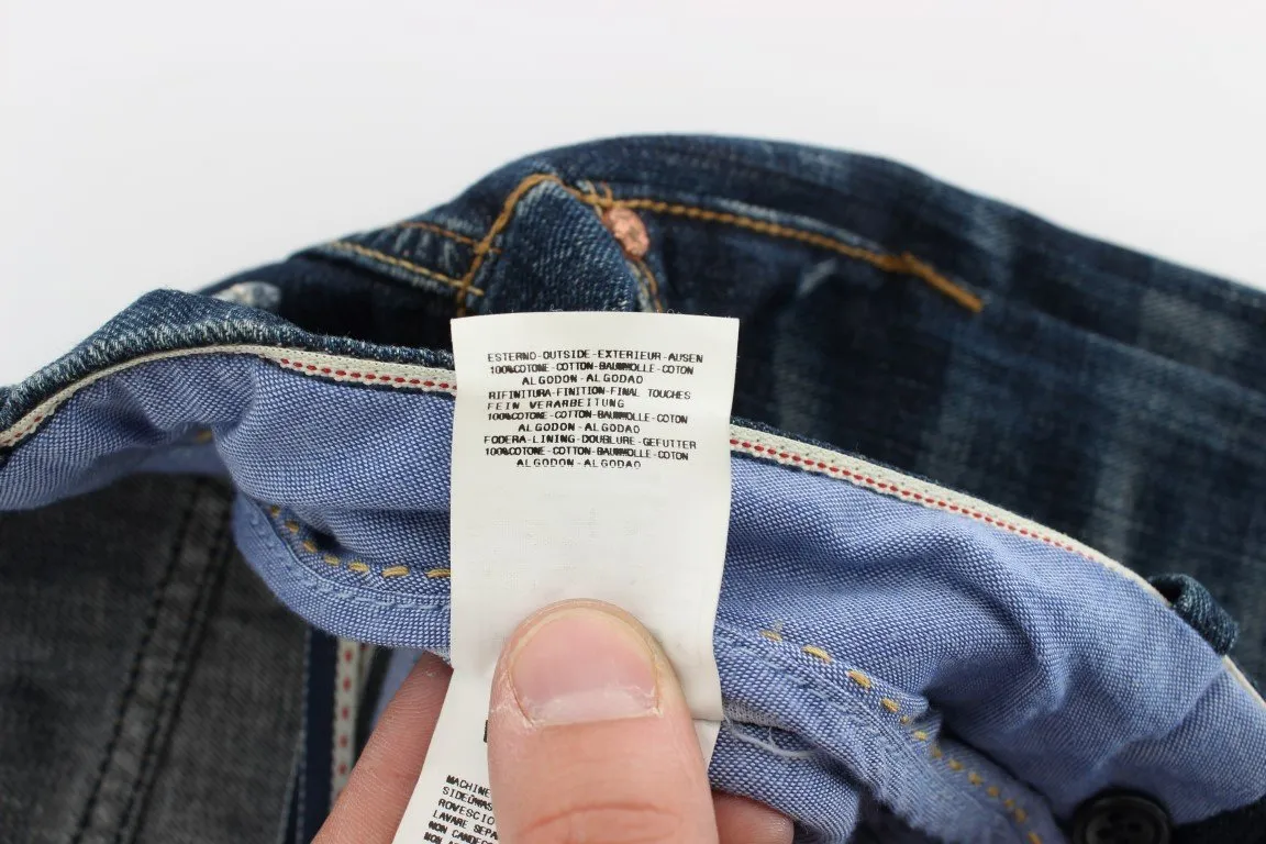 Blue Wash Cotton Denim Regular Fit Jeans