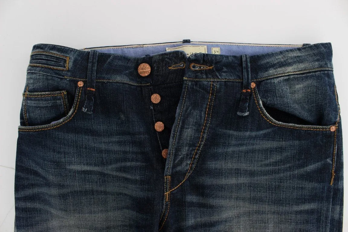 Blue Wash Cotton Denim Regular Fit Jeans