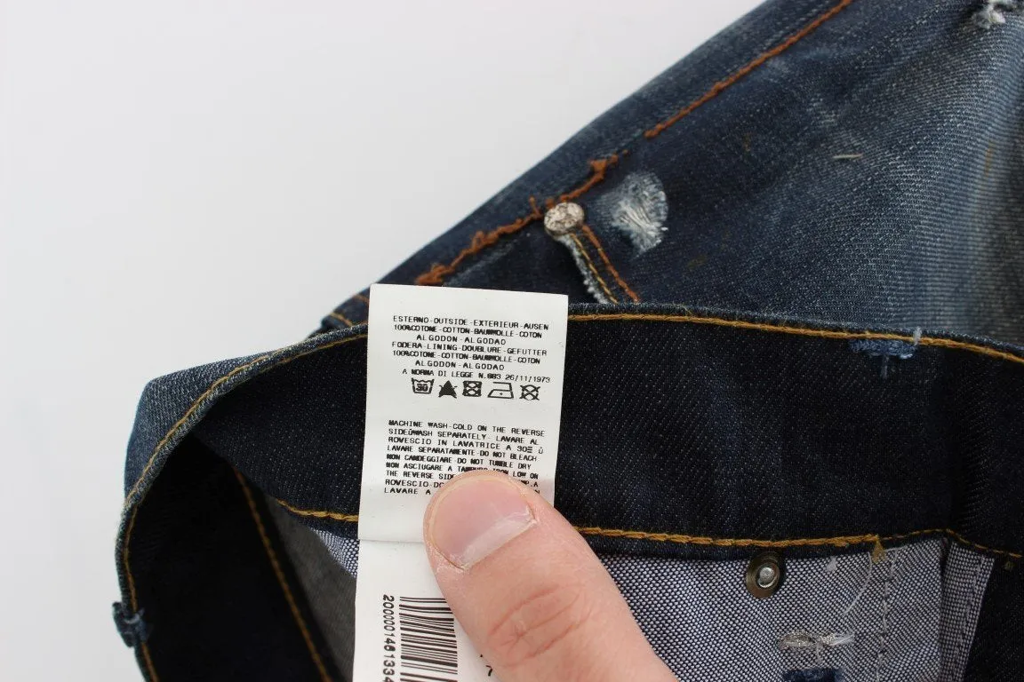 Blue Wash Cotton Denim Regular Fit Jeans