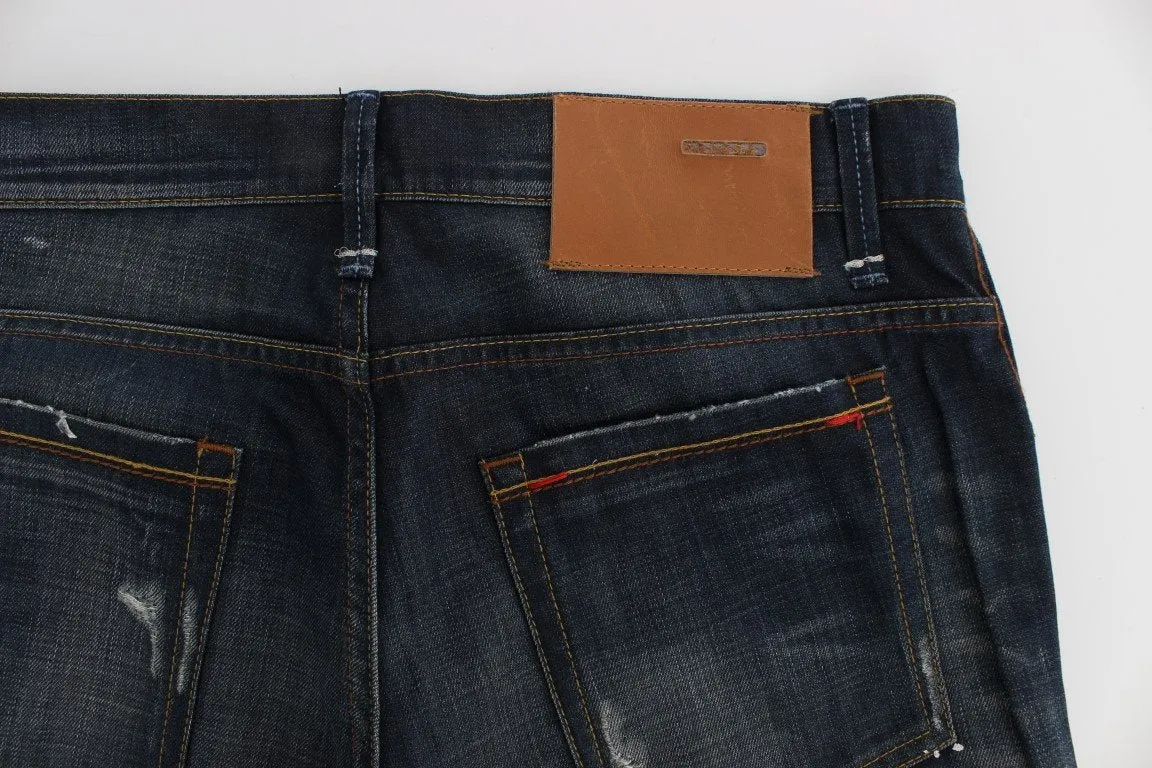Blue Wash Cotton Denim Regular Fit Jeans
