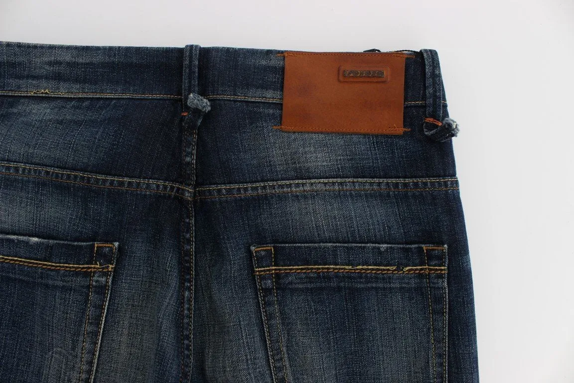 Blue Wash Cotton Denim Regular Fit Jeans
