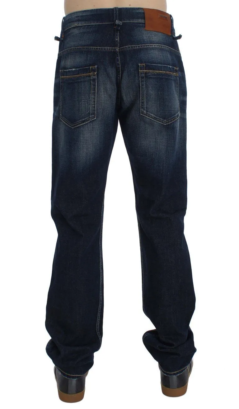 Blue Wash Cotton Denim Regular Fit Jeans