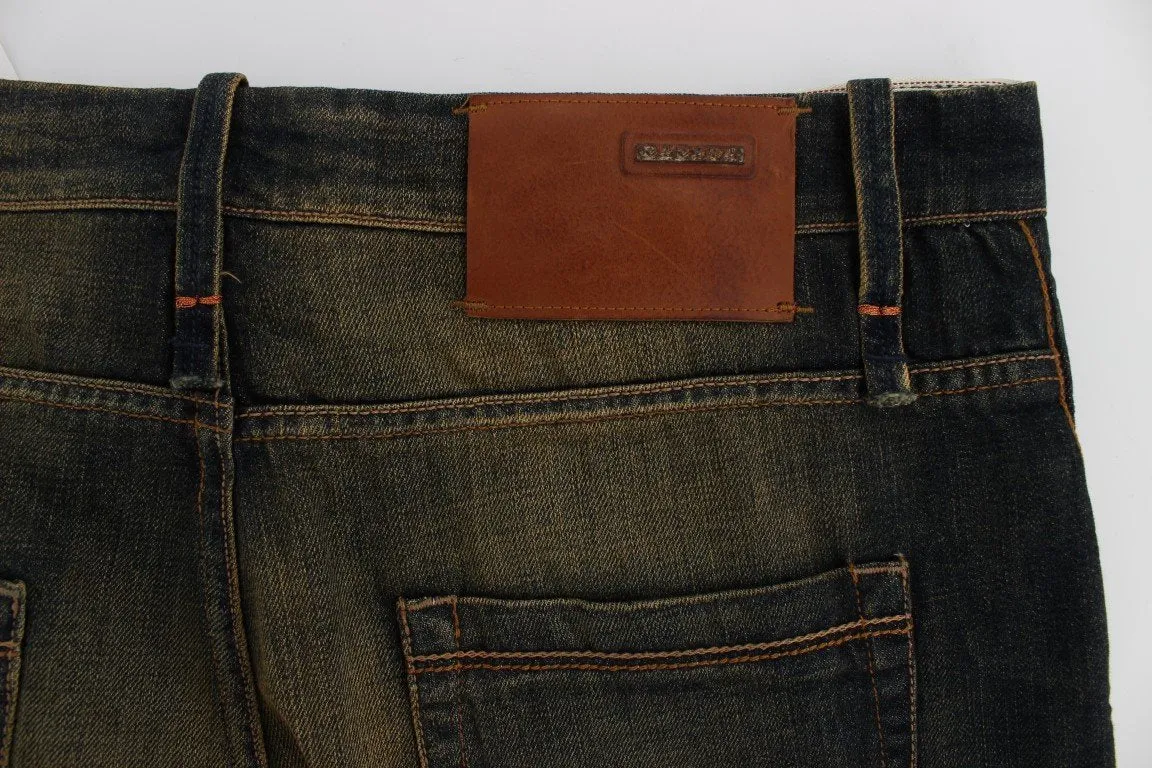 Blue Wash Cotton Regular Straight Fit Jeans