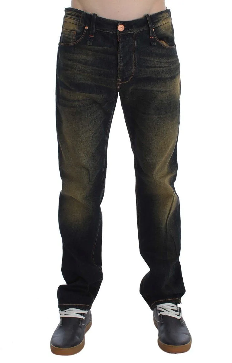 Blue Wash Cotton Regular Straight Fit Jeans