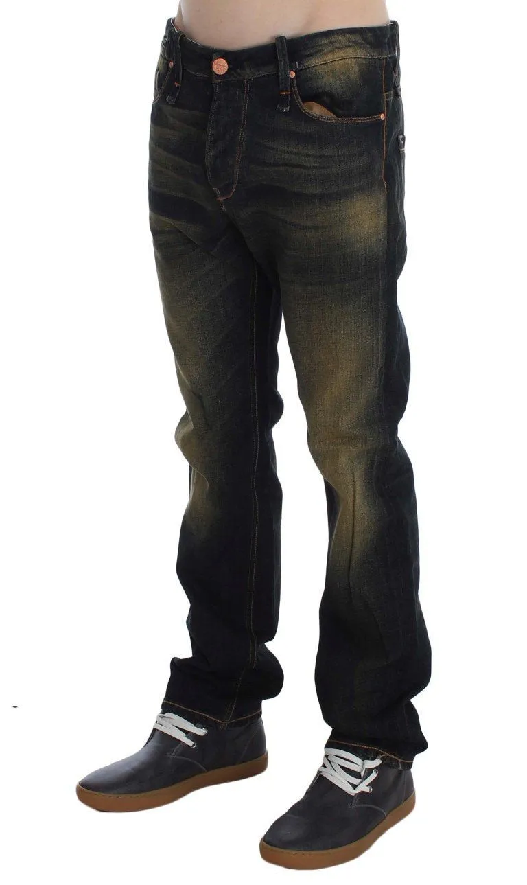 Blue Wash Cotton Regular Straight Fit Jeans
