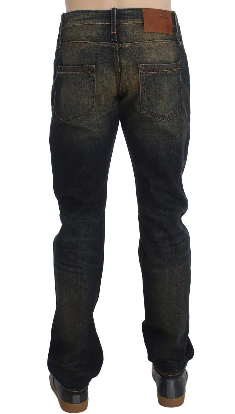 Blue Wash Cotton Regular Straight Fit Jeans