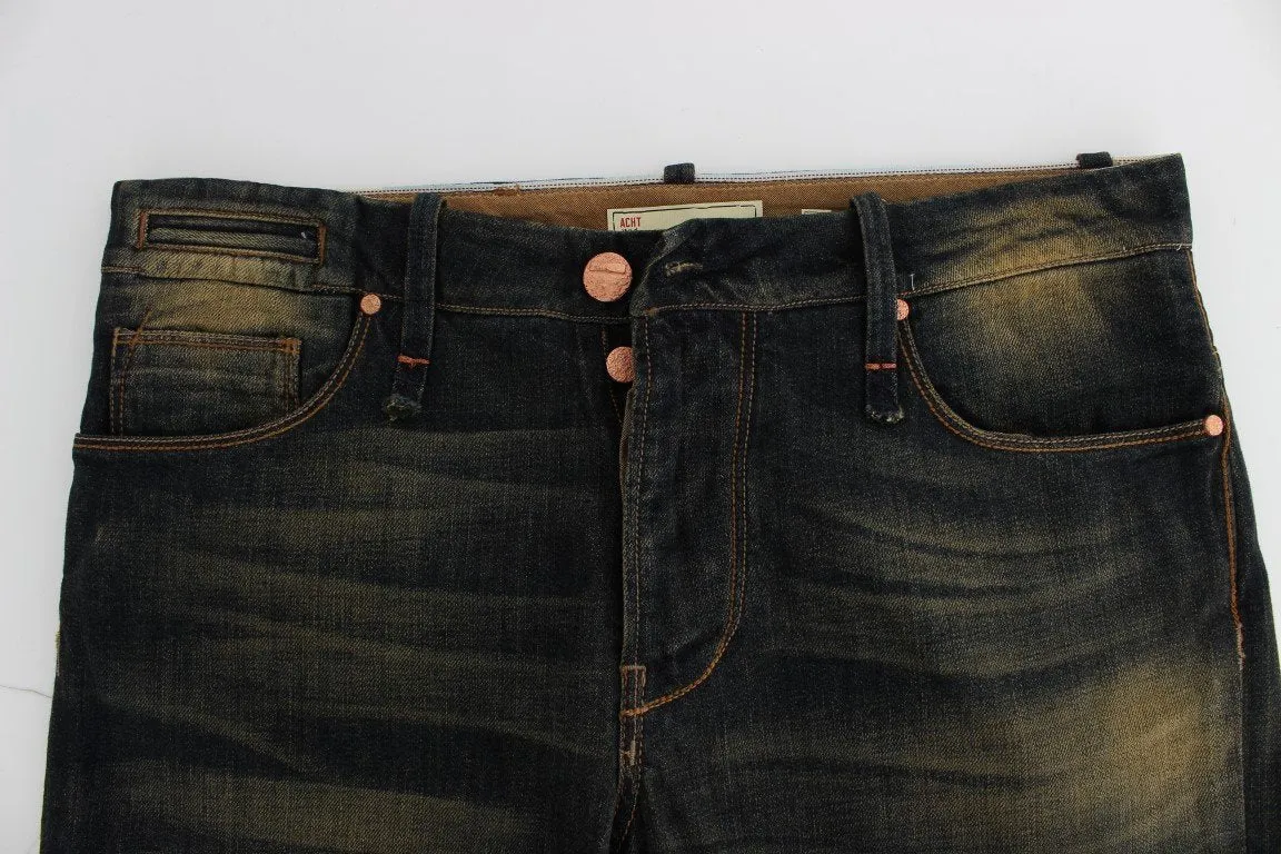 Blue Wash Cotton Regular Straight Fit Jeans