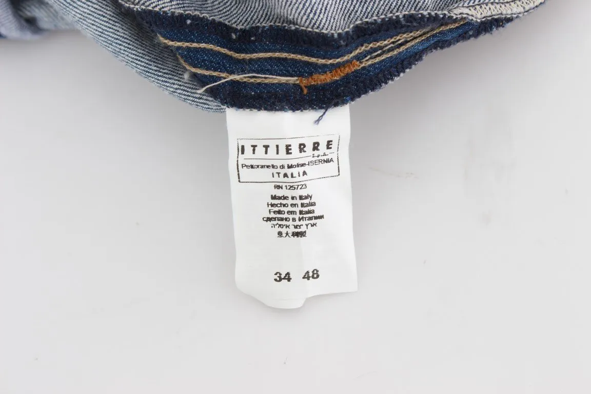 Blue Wash Torn Denim Cotton Regular Fit Jeans