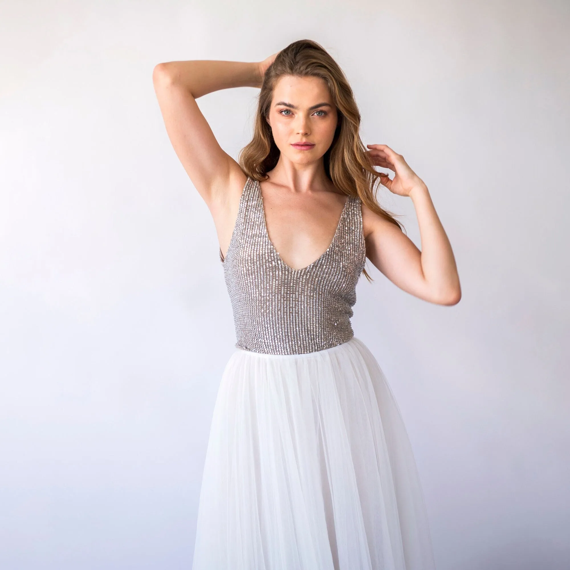 Blush Pink Sequins top  #2068