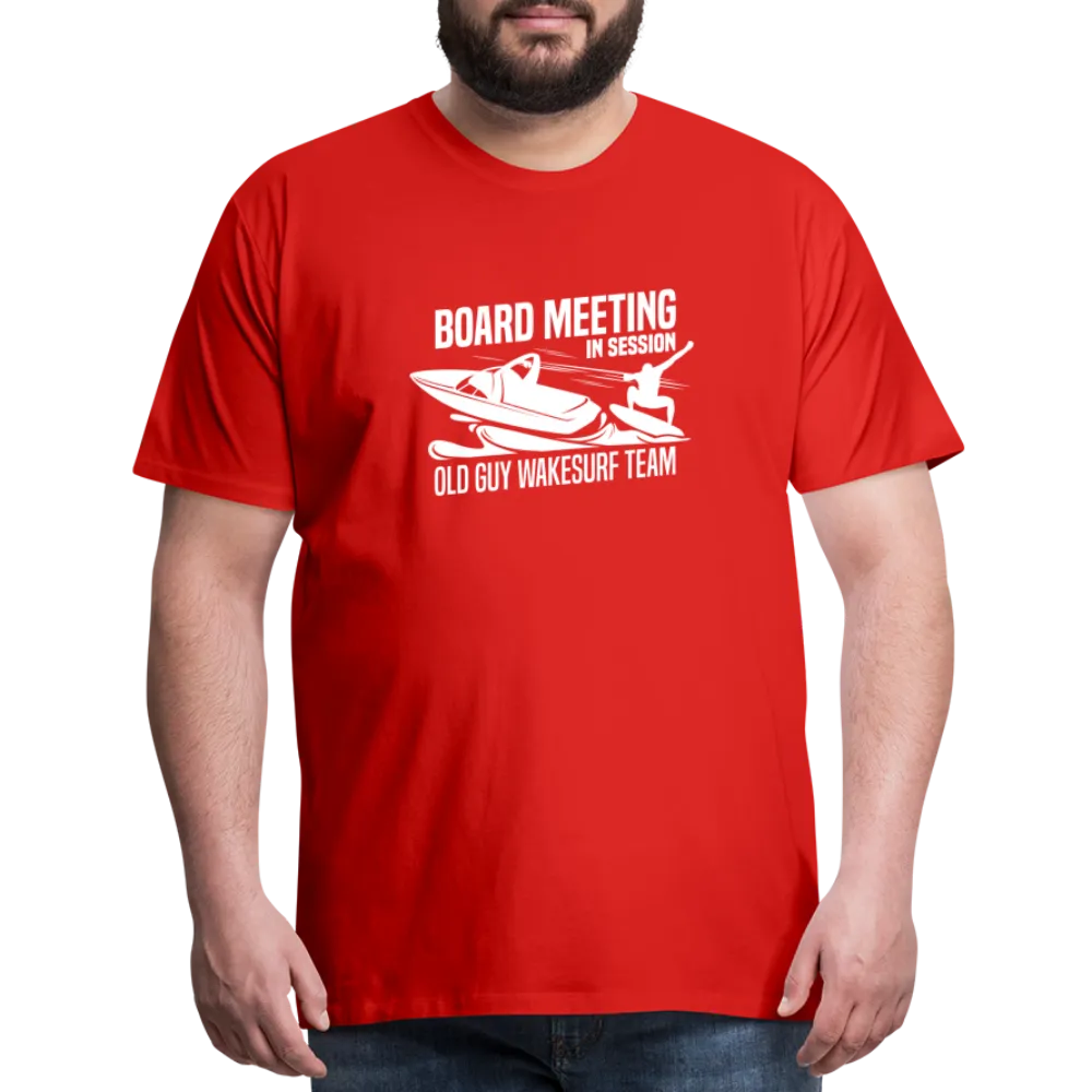 Board Meeting in Session - Old Guy Wakesurf Team Men's Premium T-Shirt