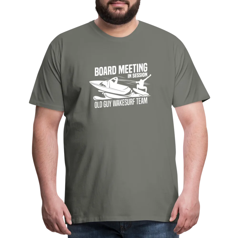Board Meeting in Session - Old Guy Wakesurf Team Men's Premium T-Shirt