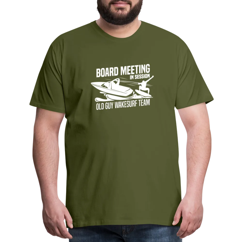 Board Meeting in Session - Old Guy Wakesurf Team Men's Premium T-Shirt